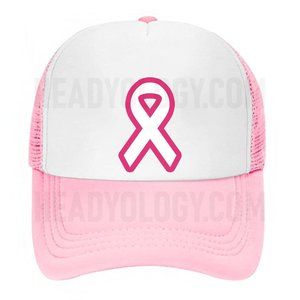 Cancer Awareness Hat Pink Ribbon Baseball Trucker Hat(Choose your color)